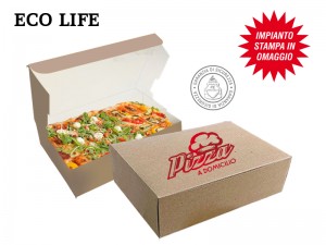 SCATOLE PER CIBO DA ASPORTO PERSONALIZZATE ECO LIFE per sushi, pasticceria, panetteria, pizzeria, paninoteca, bar, bistro, ristorante, macelleria
